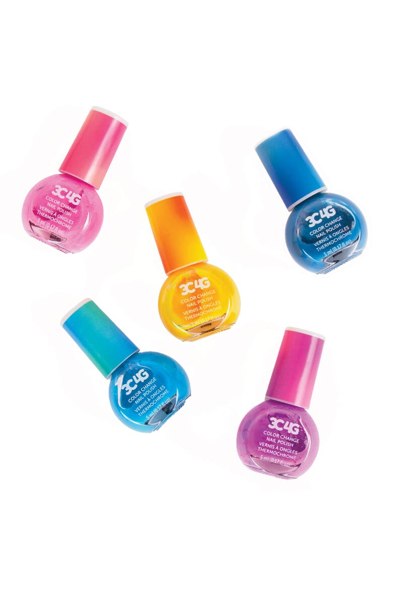 3C4G Color Changing Nail Polish Set 5 Bottles, Temperature Changing Shades, Alternate, color, Multicolored