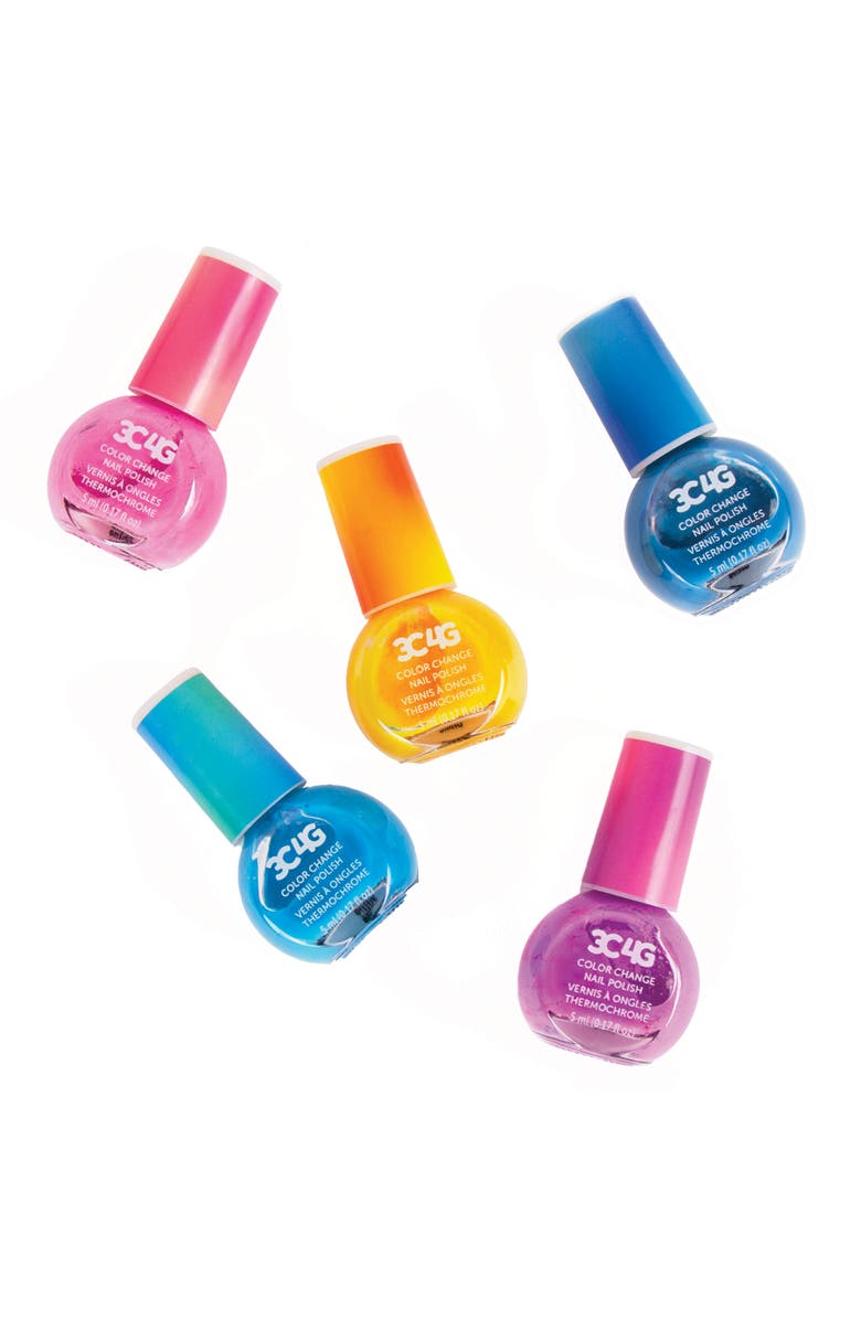 Three Cheers For Girls 3C4G Color Changing Nail Polish Set 5 Bottles, Temperature Changing Shades, Alternate, color, Multicolored