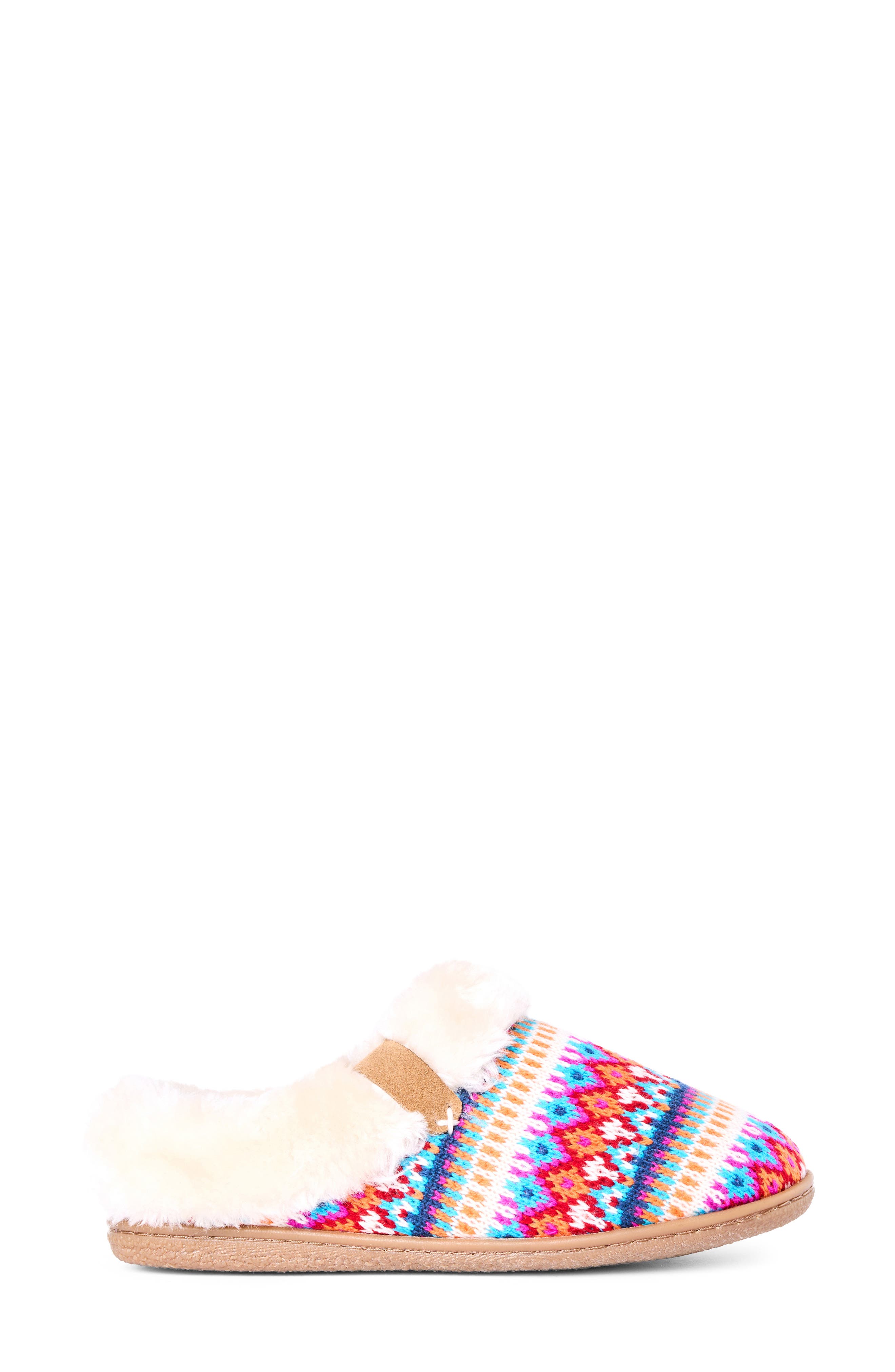 Camp Collar Scuff Slipper, Alternate, color, FUN FAIRISLE