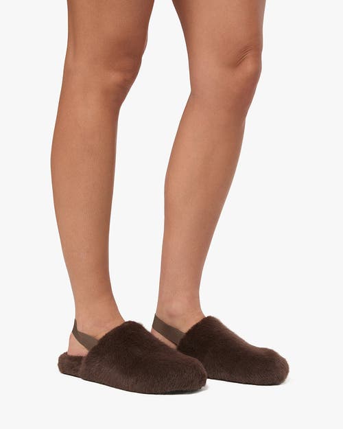 Weworewhat Fur Slipper In Chestnut