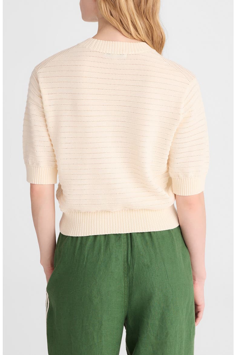 Textural Stitch Crewneck Cotton Sweater, Alternate, color, VINTAGE IVORY