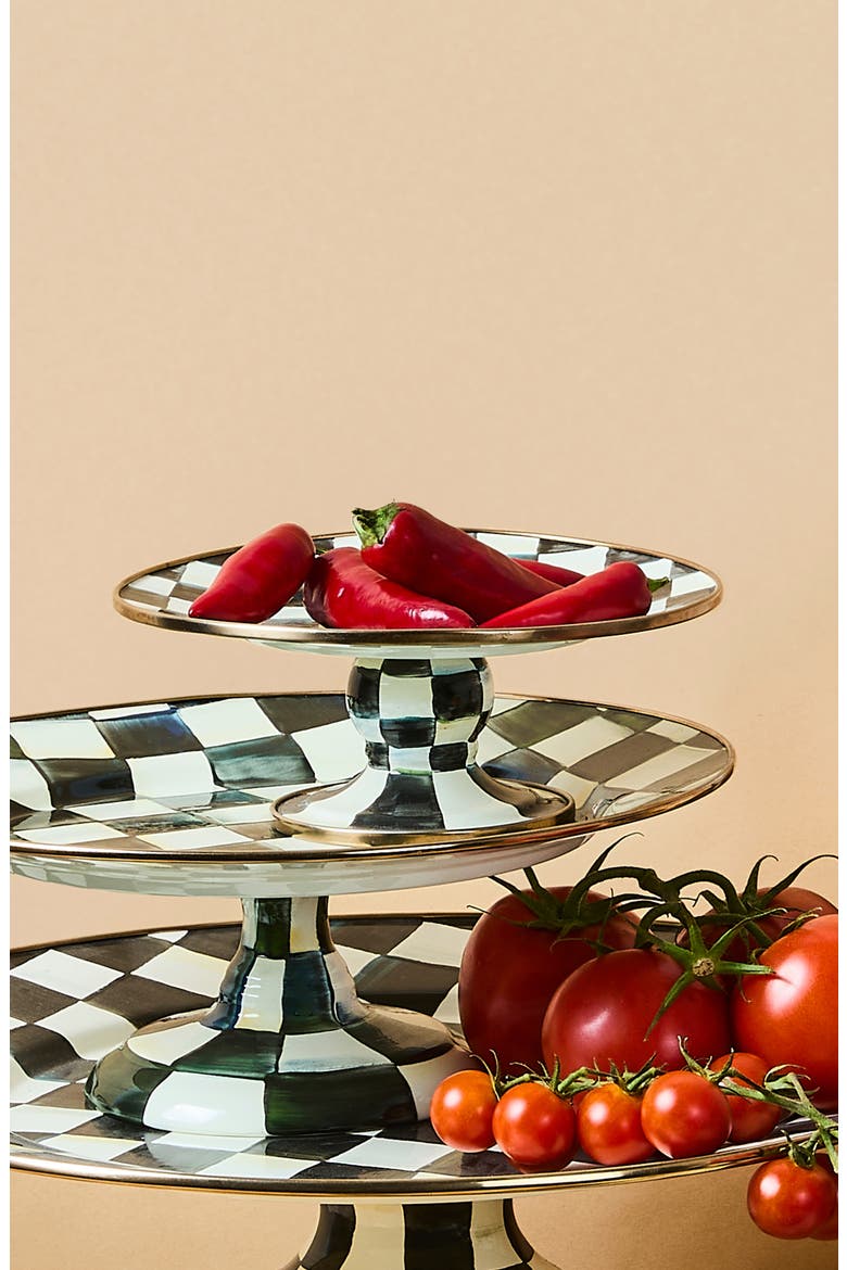 Courtly Check Mini Pedestal Platter, Alternate, color, COURTLY