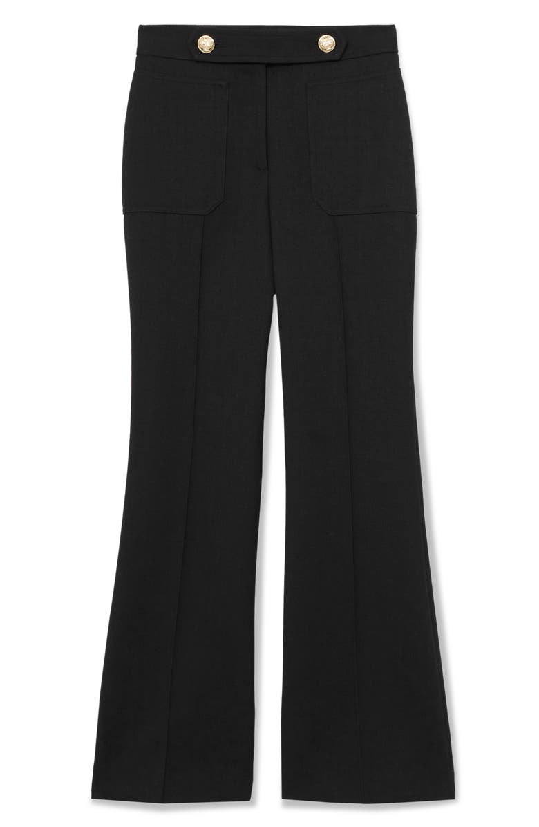 Reiss Lily Wide Leg Pants, Alternate, color, Black