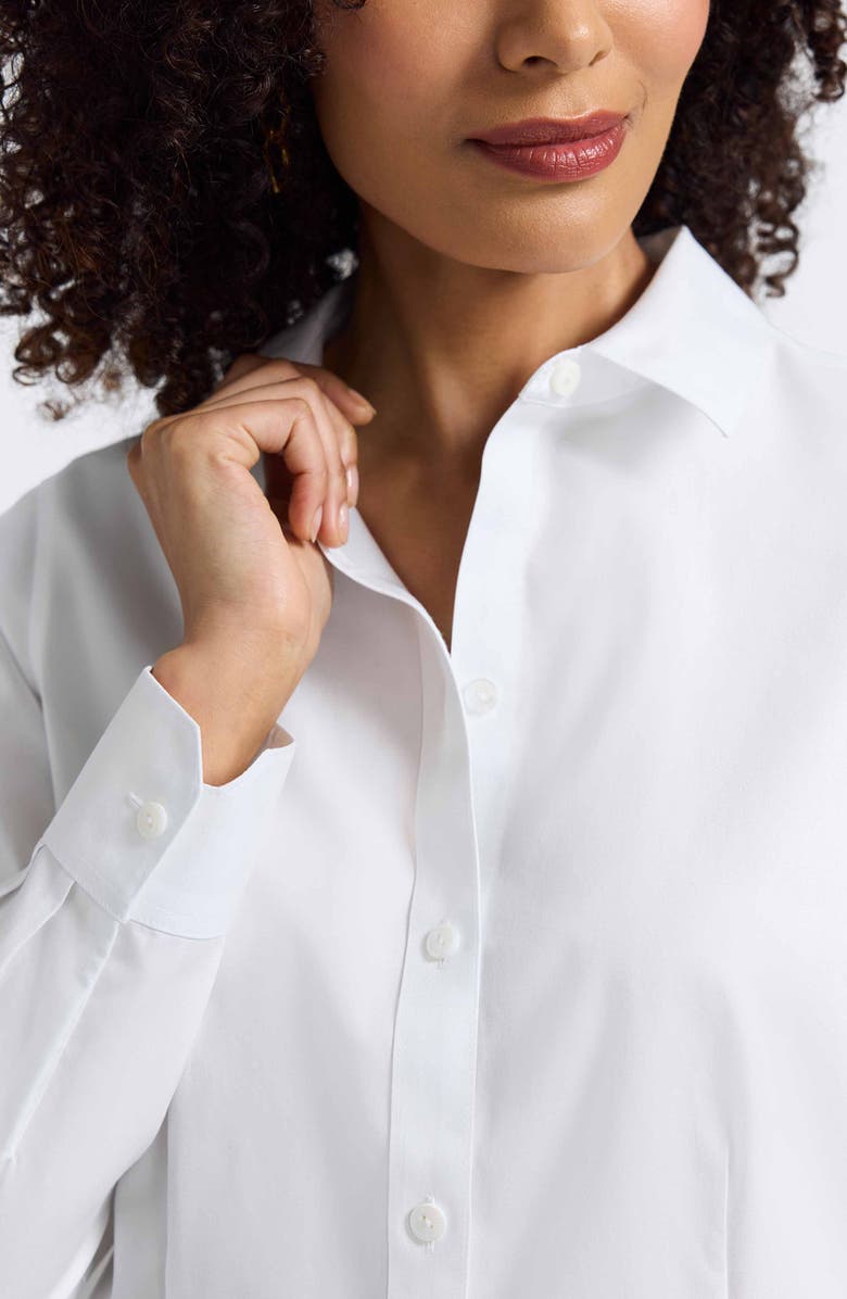 Foxcroft Dianna Non-Iron Cotton Shirt, Alternate, color, White