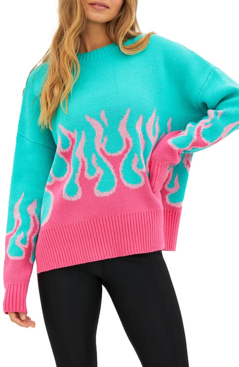 Callie Jacquard Flames Sweater