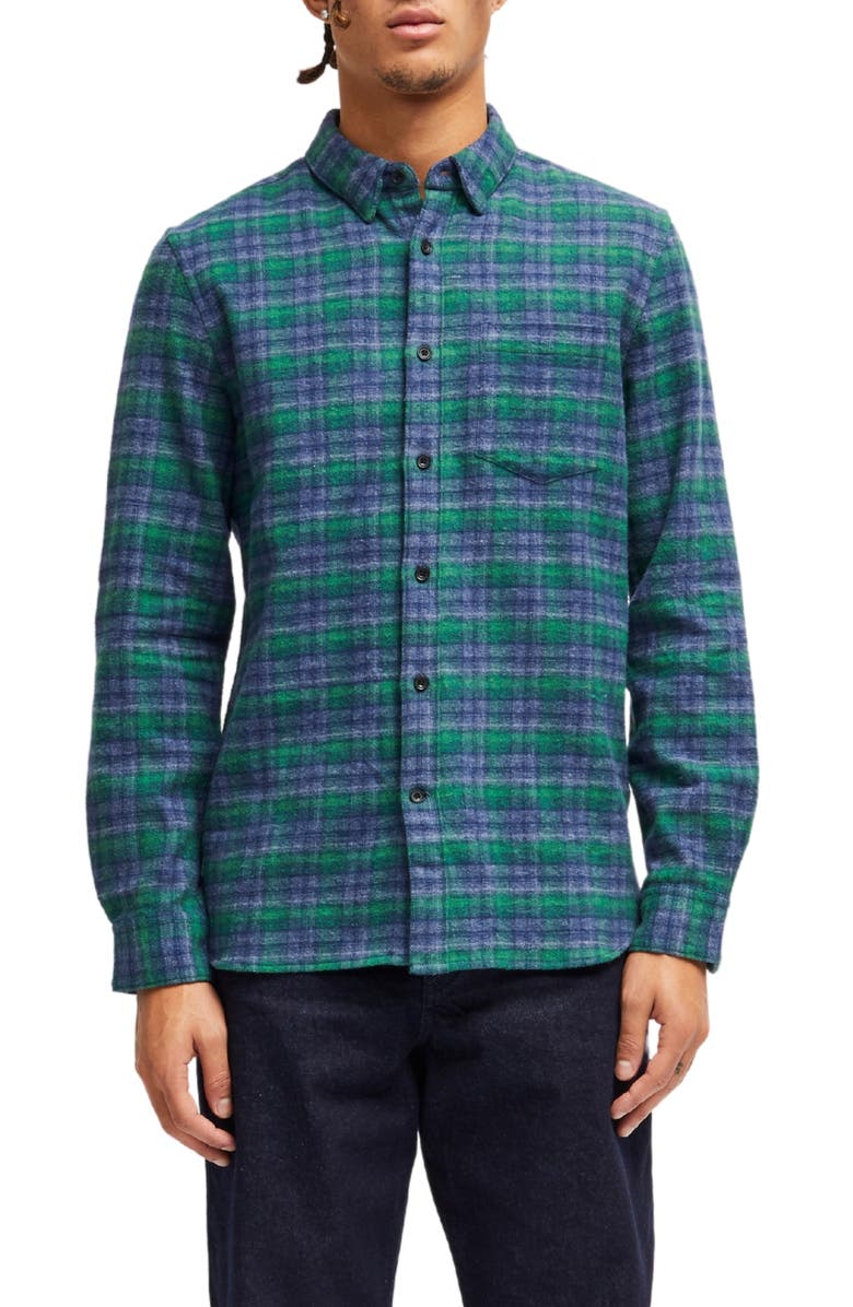 French Connection Elder Check Flannel Button-Up Shirt, Main, color, 