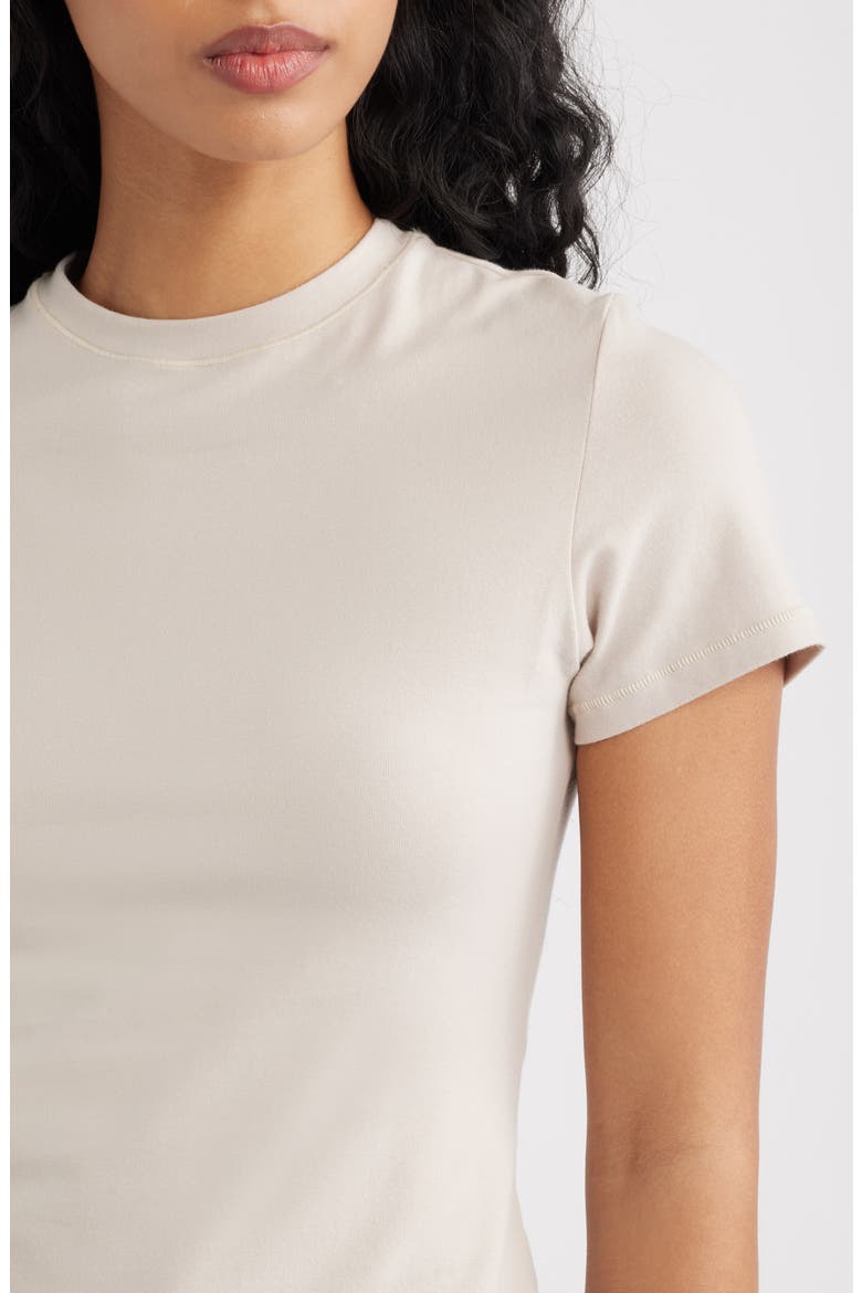 Stretch Cotton Jersey T-Shirt, Alternate, color, STONE