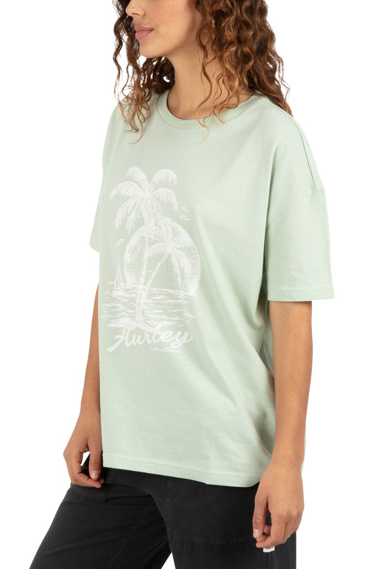 Palm Sea Graphic Boyfriend T-Shirt, Alternate, color, SEAFOAM