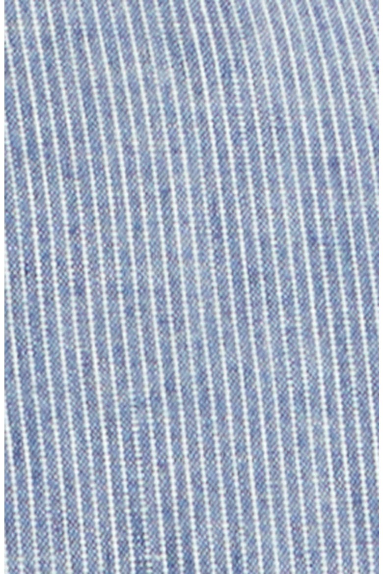 Couture Seam Engineer Stripe Cotton Bomber Jacket, Alternate, color, WHITE/ BLUE