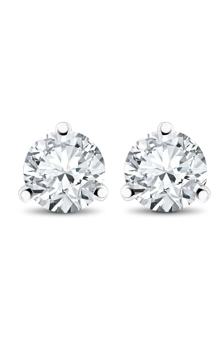 Bliss Diamond 3/4 ct TDW Diamond 3-Prong Martni Studs, Main, color, 14K White Gold