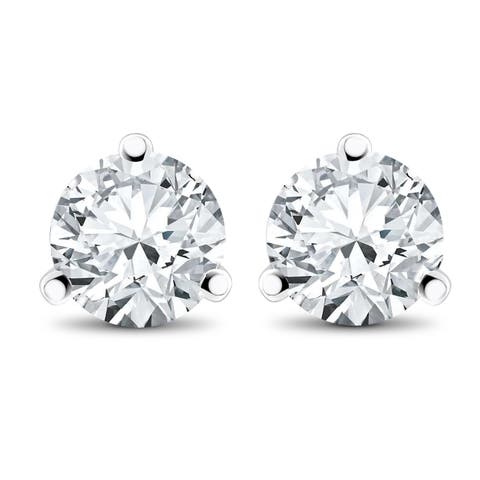3/4 ct TDW Diamond 3-Prong Martni Studs