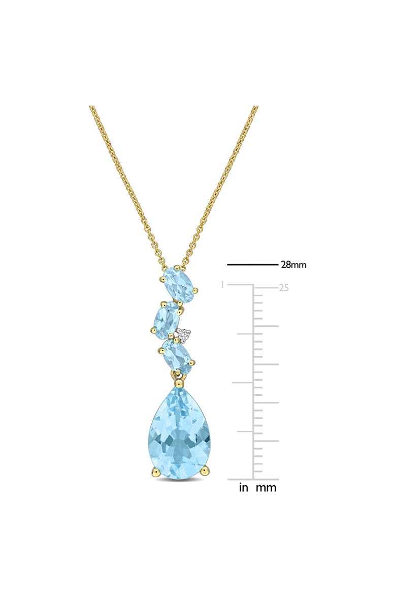 Julianna B. Gemstone & Diamond Drop Necklace 10K, Alternate, color, Blue Topaz