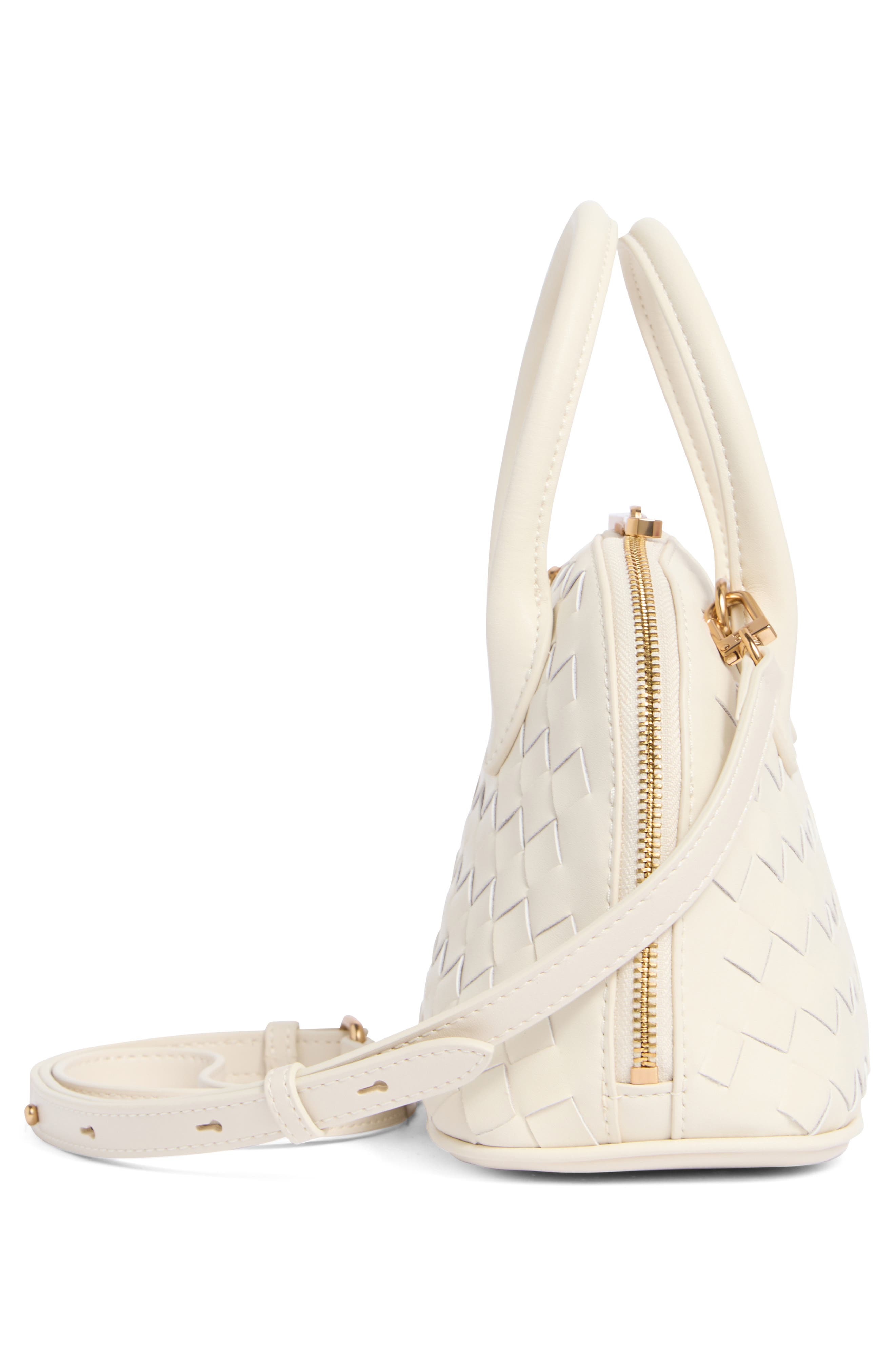 Sam Edelman Margo Mini Woven Satchel Bag, Alternate, color, Ivory