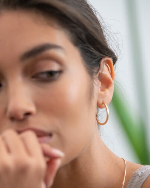 Eloise Jewelry Mini Crescent Moon Single Earring. Handmade In Gold