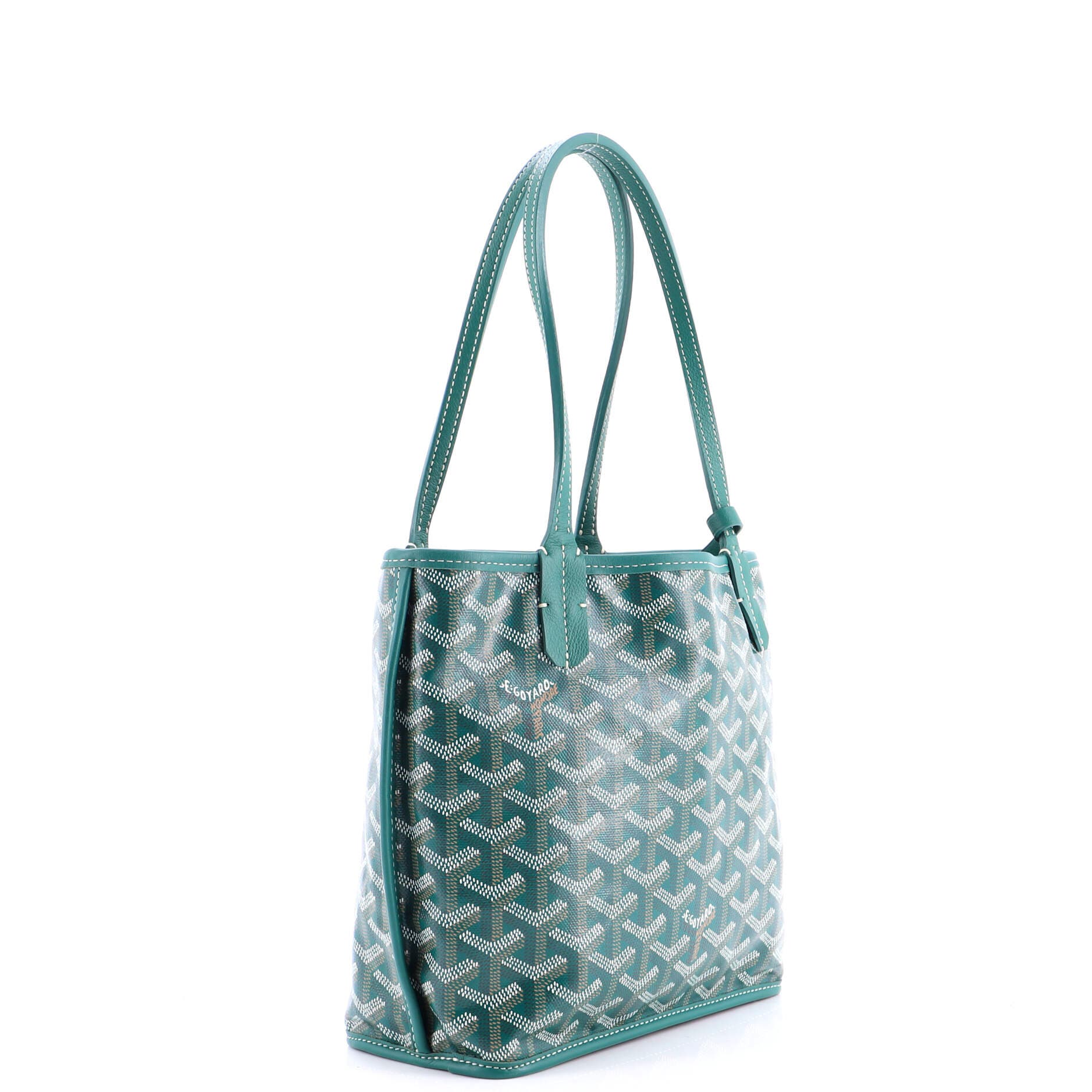 Pre-Owned Goyard Anjou Reversible Tote Coated Canvas Mini, Alternate, color, Green