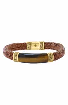 Leather & Tiger Eye Bracelet