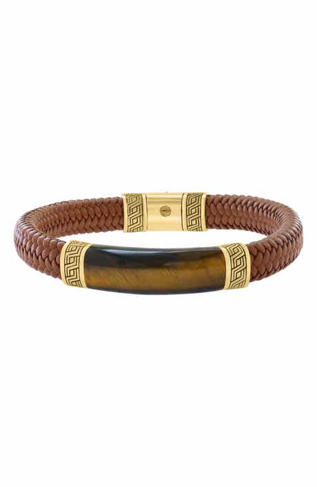 EFFY Leather & Tiger Eye Bracelet