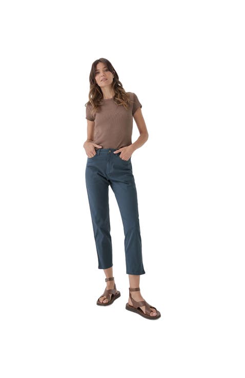 Organic Stretch Twill Denim Slim Straight Pant
