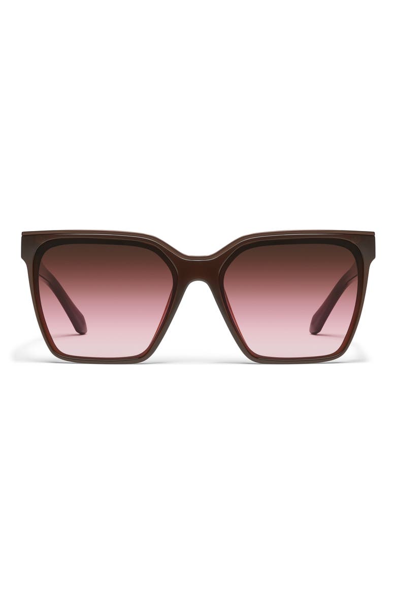 Level Up 60mm Square Sunglasses, Main, color, DARK BROWN/ ROUGE GLOW