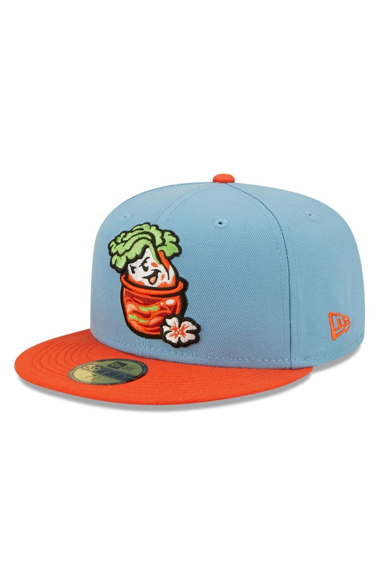 New Era Men's New Era Light Blue Montgomery Biscuits Montgomery Kimchi Theme Night 59FIFTY Fitted Hat, Main, color, 