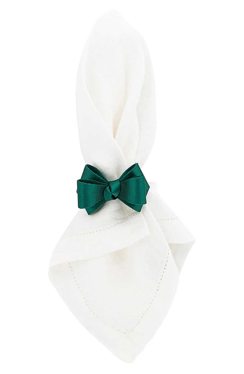 Juliska Tuxedo Set of 4 Napkin Rings, Alternate, color, Evergreen