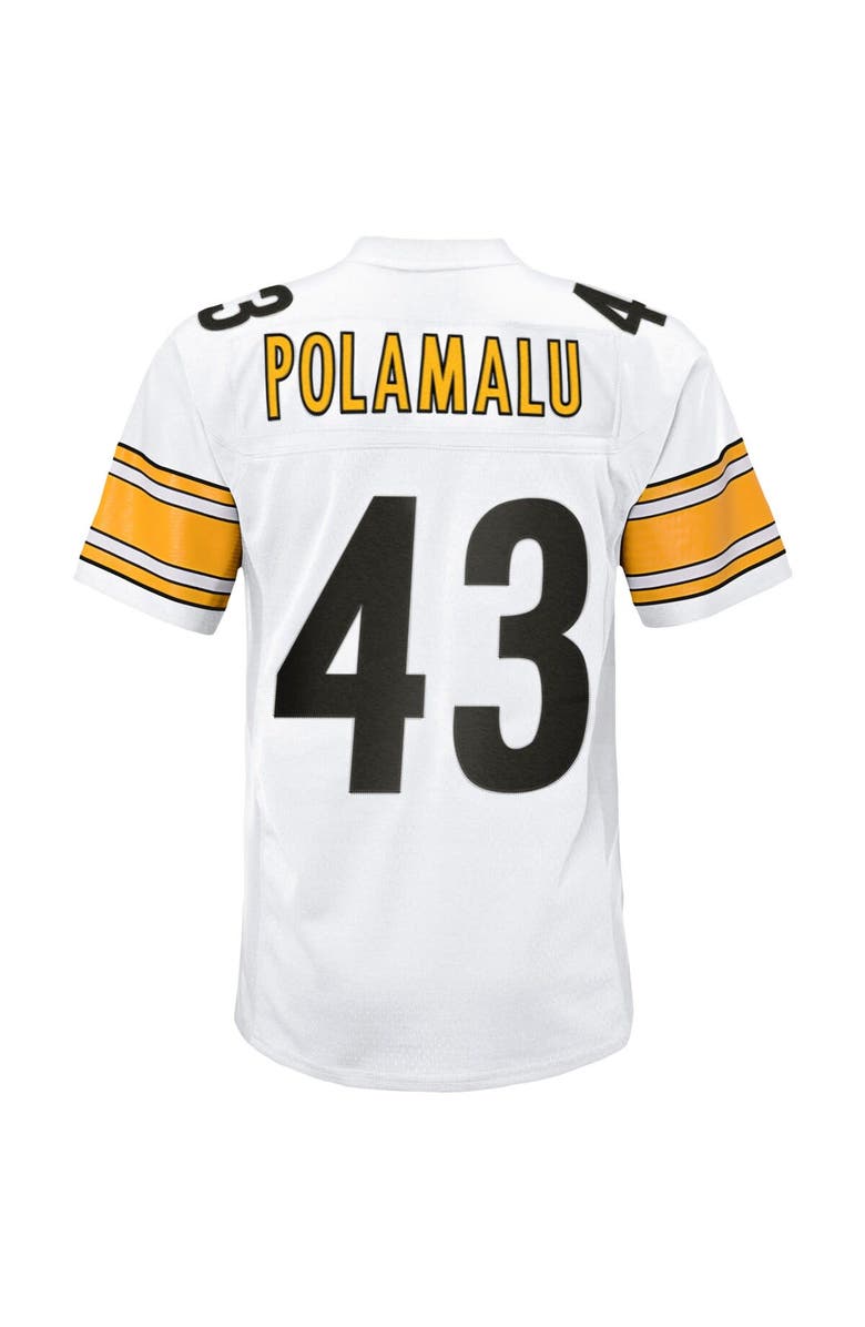 Mitchell & Ness Youth Mitchell & Ness Troy Polamalu White Pittsburgh Steelers 2005 Retired Player Legacy Jersey, Alternate, color,