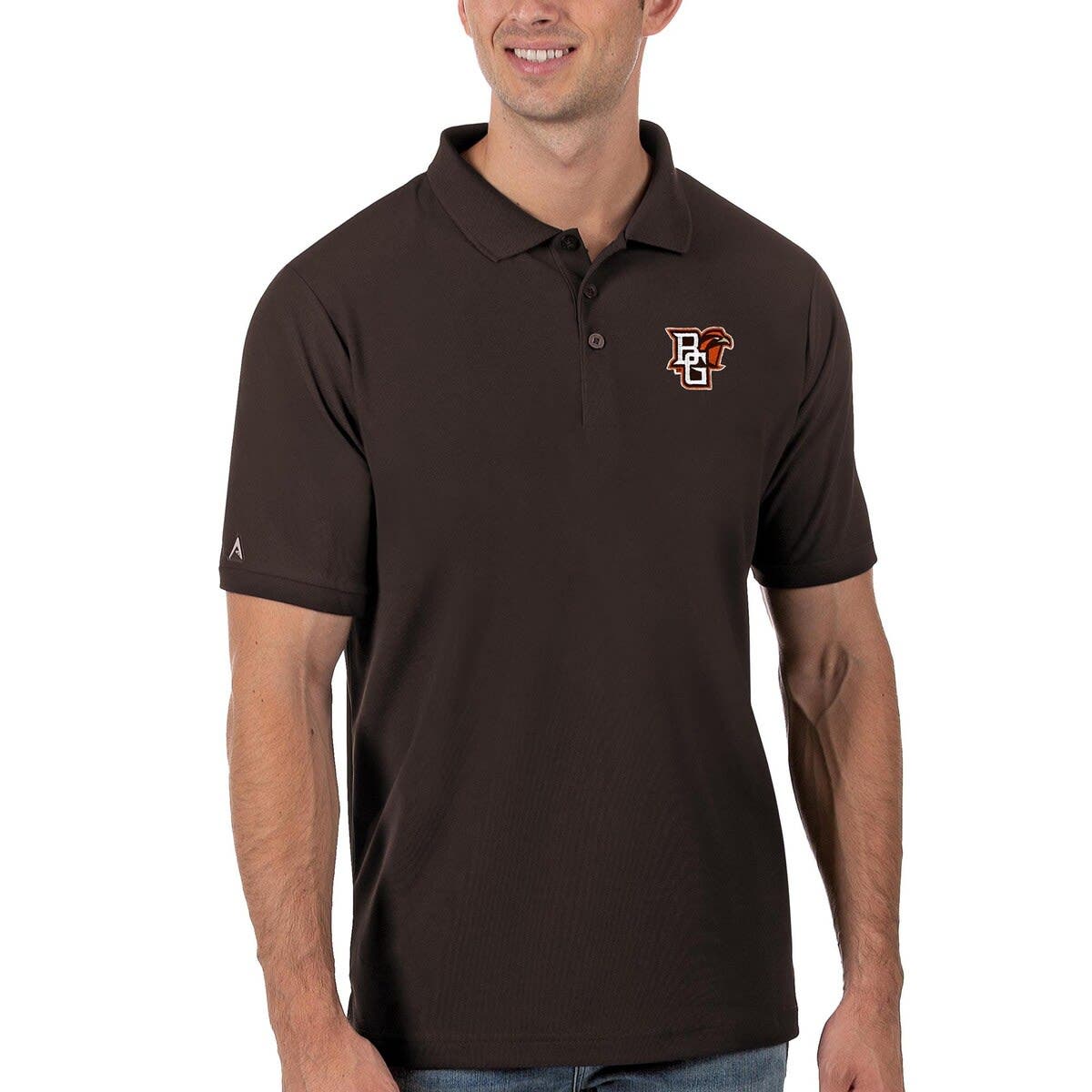 Men's Antigua Brown Bowling Green St. Falcons Legacy Pique Polo - image 2