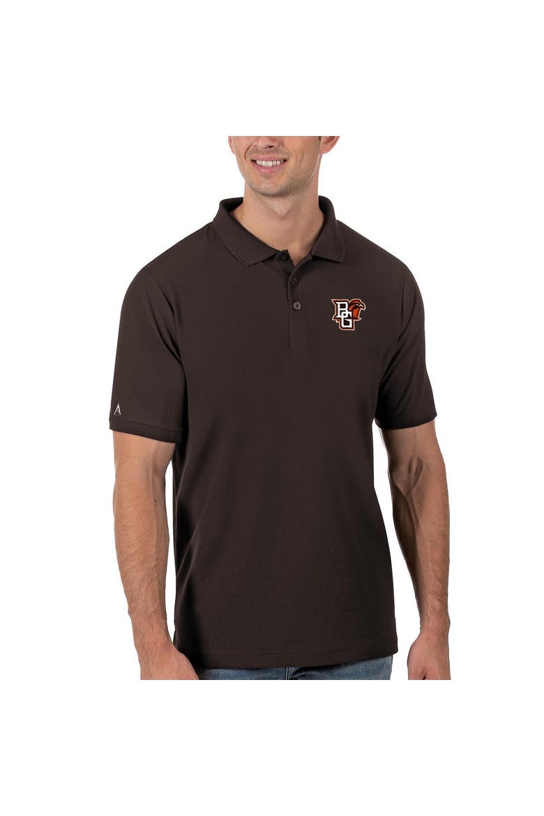 Men's Antigua Brown Bowling Green St. Falcons Legacy Pique Polo, Alternate, color, Brown