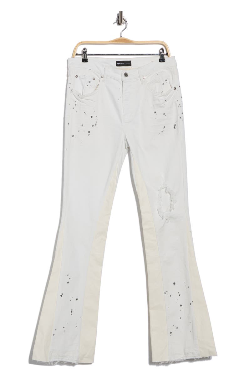 PURPLE BRAND Blowout Double Panel Flare Jeans, Alternate, color, White