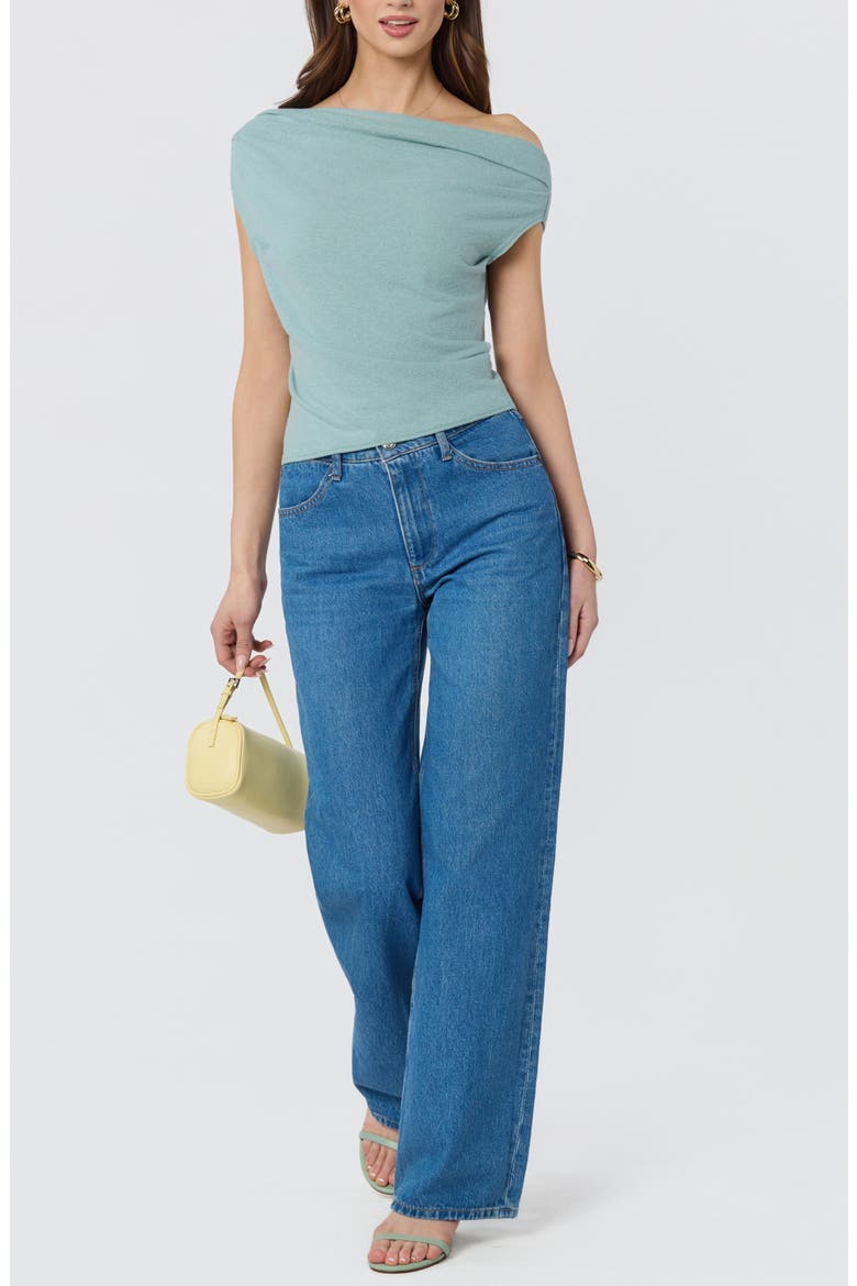 Off the Shoulder Knit Top, Alternate, color, SEAFOAM