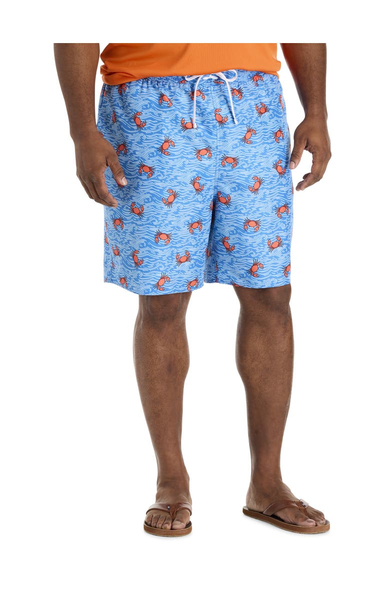 Harbor Bay by DXL Big & Tall Happy Crabby Swim Trunks, Main, color, Blue Multi