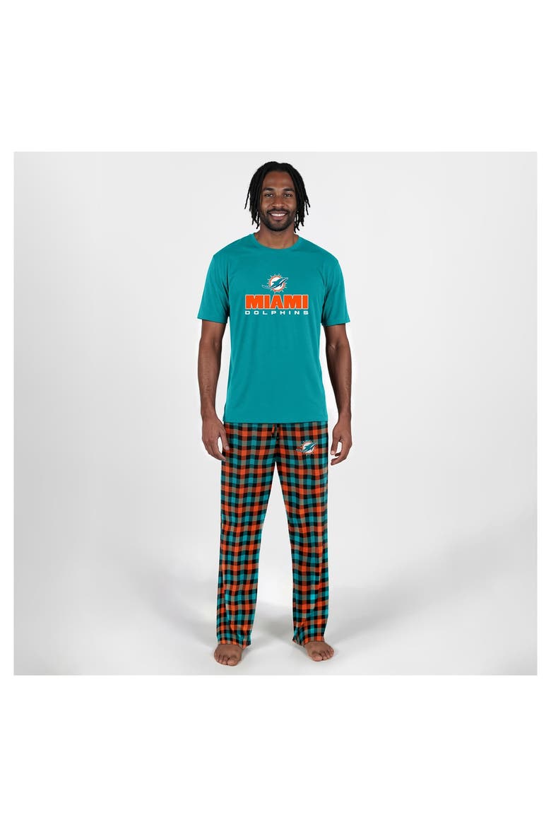 Men's Concepts Sport  Aqua Miami Dolphins Big & Tall Highland Sleep Set, Main, color, Aqua