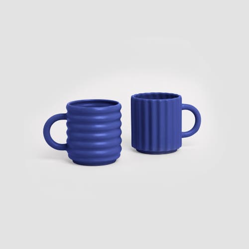 Form & Seek Ripple Mugs In Blue