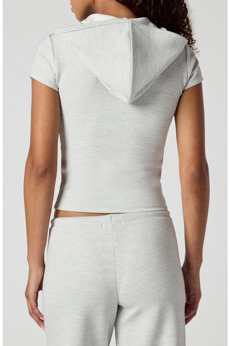 Ribbed Jersey Hooded Cutout T-Shirt, Alternate, color, HEATHER ICE