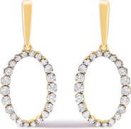 Haus of Brilliance 14K Yellow Gold Graduating 1/2 Cttw Diamond Oval Dangle Earrings