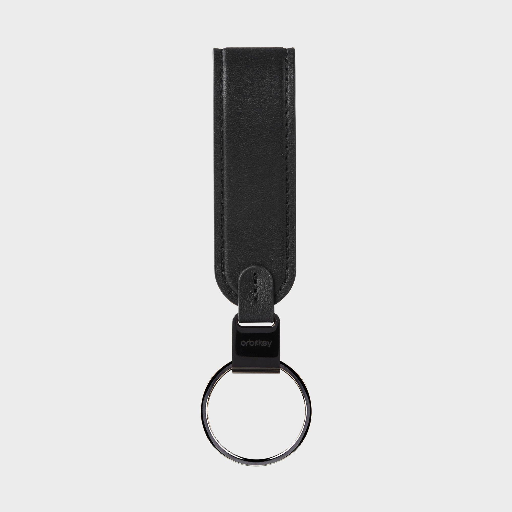 Orbitkey Leather Loop Keychain, Alternate, color, Black