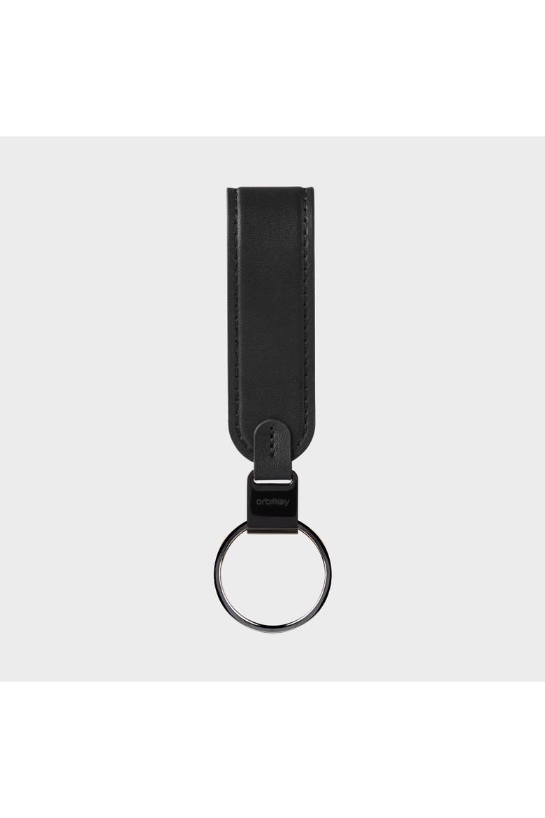 Leather Loop Keychain, Alternate, color, Black