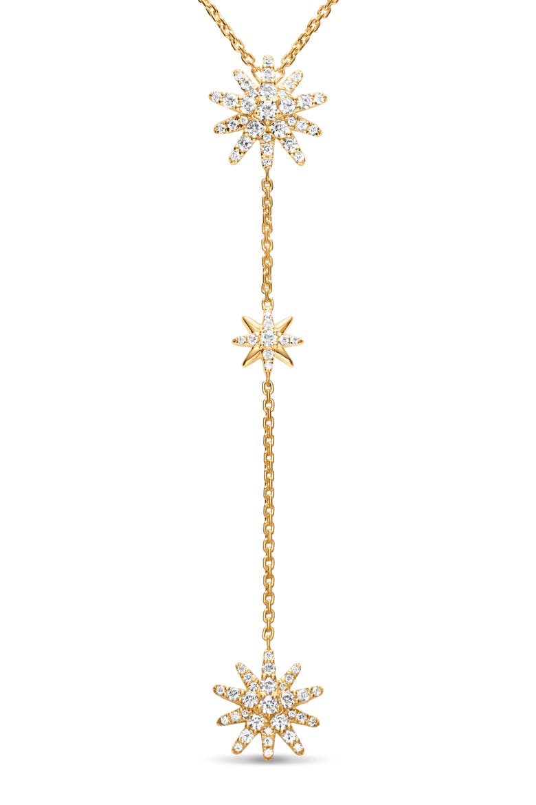 Starburst Pavé Diamond Y-Necklace, Alternate, color, GOLD
