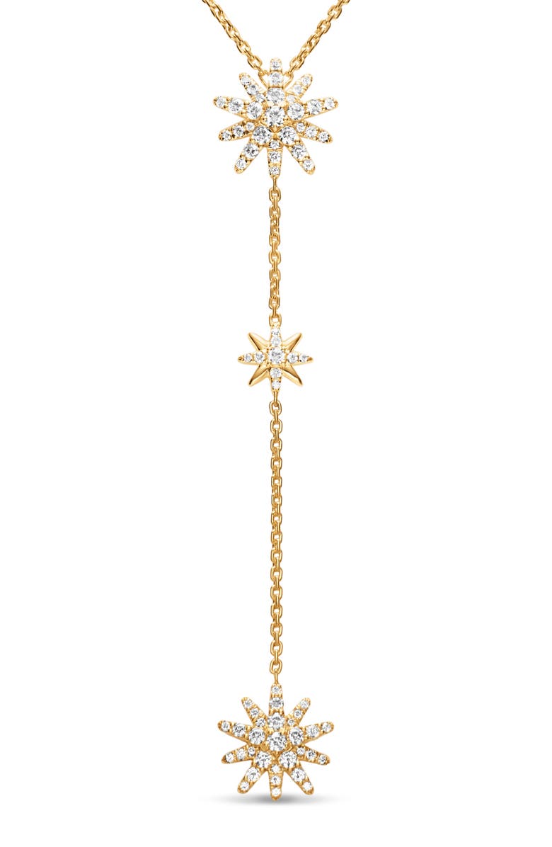 David Yurman Starburst Pavé Diamond Y-Necklace, Alternate, color, Gold