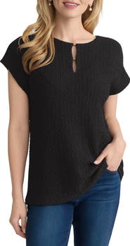 Jones New York Extended Shoulder Textured Top