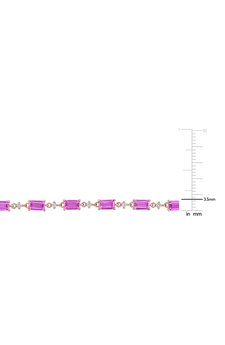 DELMAR Lab Created Pink & White Sapphire Bracelet, Alternate, color, Pink