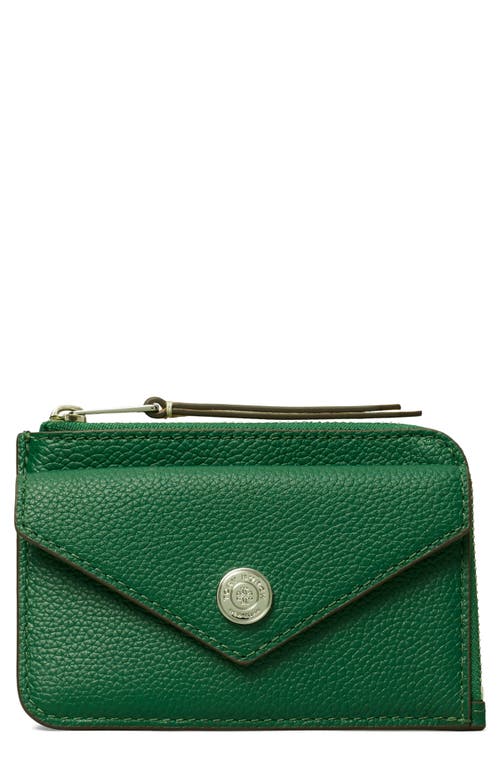 Tory Burch Pebble Leather Envelope Zip Card Case