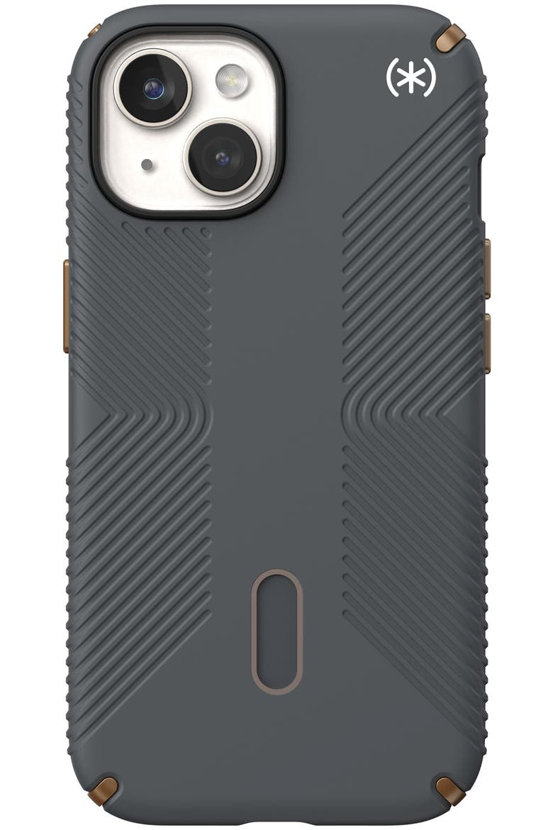 Presidio2 Grip MagSafe Case for Apple iPhone 15 / iPhone 14 / iPhone 13, Alternate, color, Charcoal