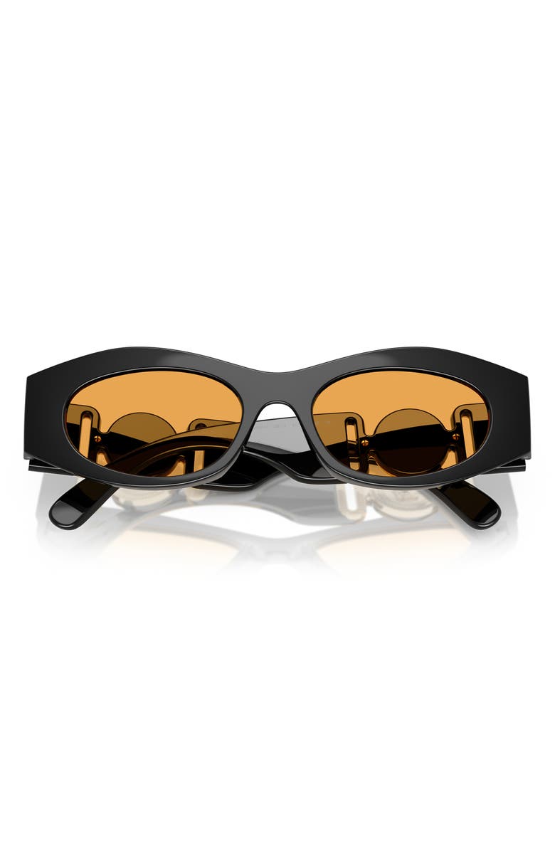 Versace 51m Cat Eye Sunglasses, Alternate, color, Black / Orange