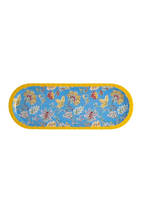 Lakri Oval Tree Serving Entertaining Floral Artisan