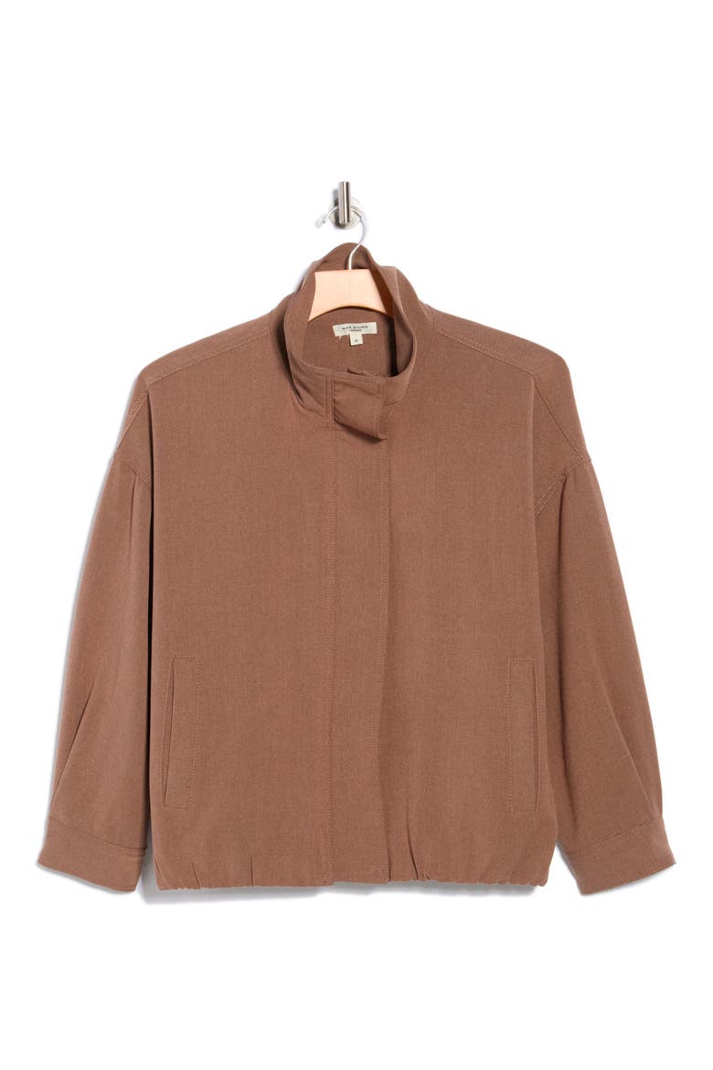 Bubble Hem Bomber Jacket, Alternate, color, MUSHROOM