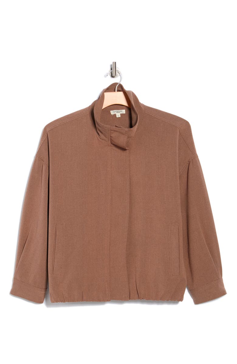 MAX STUDIO Bubble Hem Bomber Jacket, Main, color, Mushroom