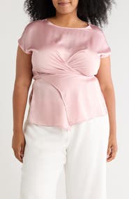 Renee C Satin Crossover Front Top