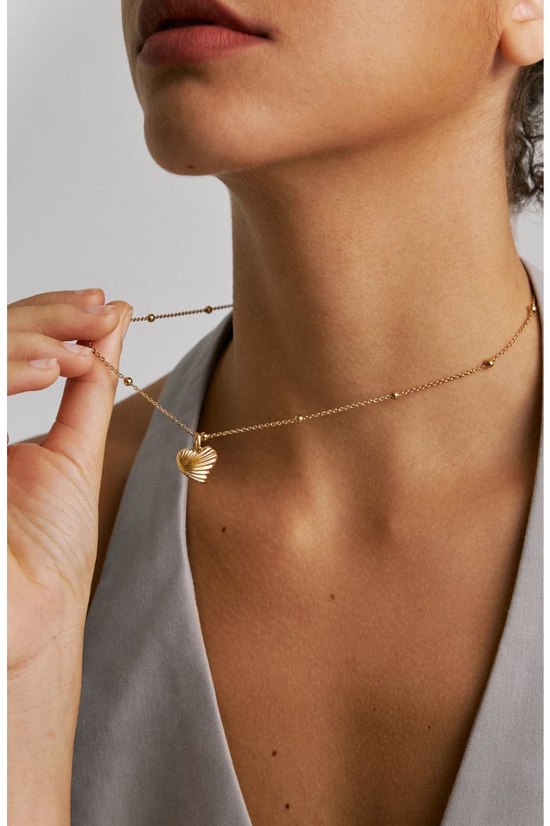 Shell Love Necklace, Alternate, color, Gold