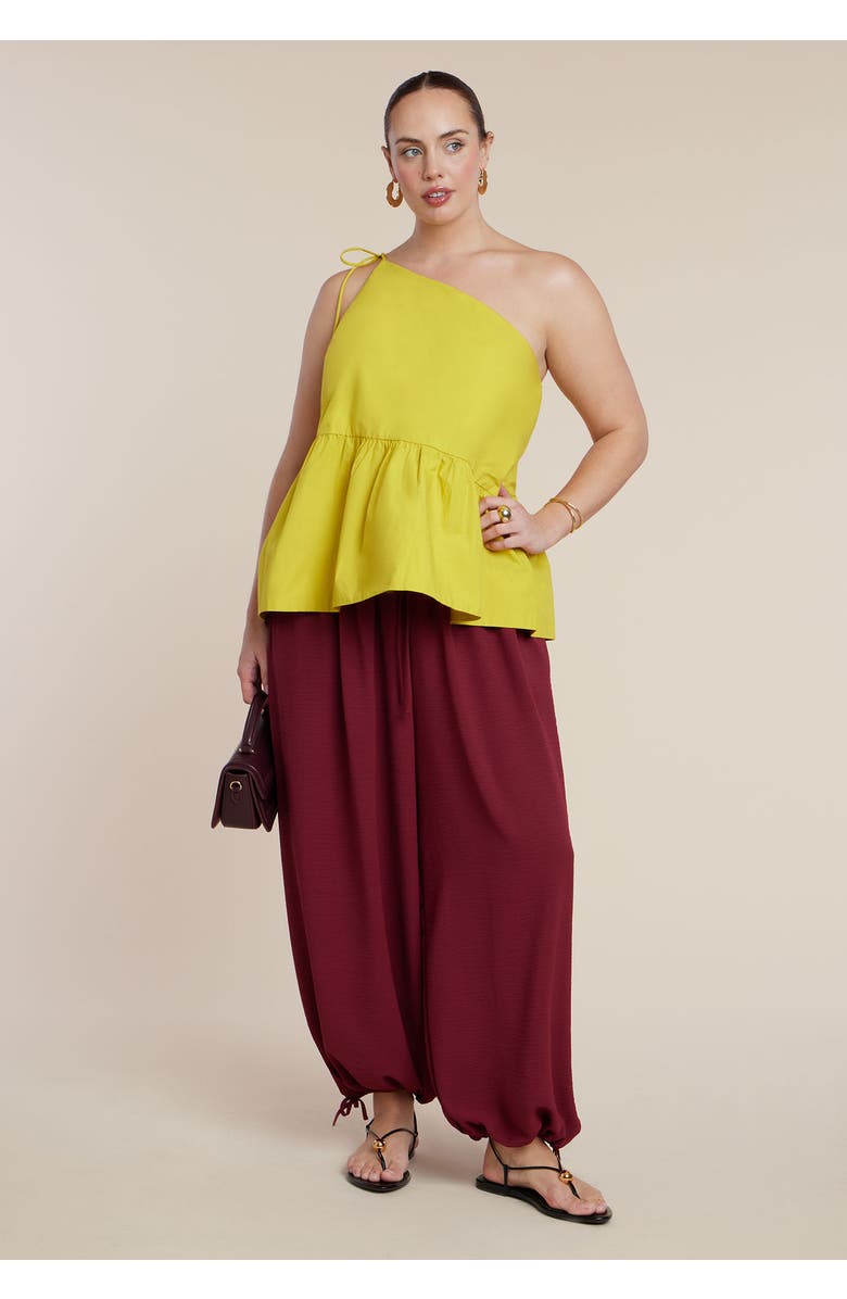 ELOQUII Drawstring Balloon Pant, Alternate, color, Cranberry